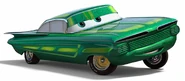 "Ramone is green with envy today - he's envious of all the other cars who get to see his brand new sweet green paint job. But be careful, you can look but don't touch. This paint job is that fresh."[1]