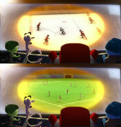 Comparison of US version (top) and International version (bottom) of the first trailer