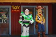 Buzz and Woody at Disney parks Al's toy barn