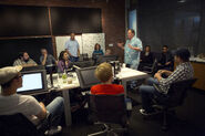 John Lasseter at a meeting session for Toy Story 4