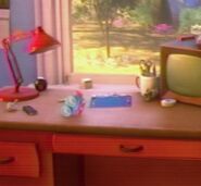 Lenny seen, along with Magic 8-Ball on Andy's desk in Toy Story 3, during one of the series of home videos