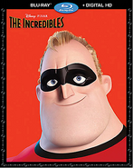 Mr. Incredible on the Blu-ray + Digital HD release of The Incredibles.