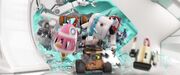 The robots cheer for WALL-E
