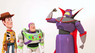 Woody, Buzz, and Emperor Zurg in the Toy Story 3: The Video Game Zurg Debut Trailer.