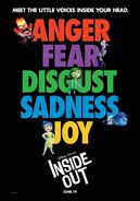 Anger, Disgust, Joy, Fear and Sadness in Inside Out Pre-Release Poster