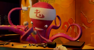 For some reason, some versions of the movie have the symbol on the Chef's bandana being drawn differently, as well as the trailer.