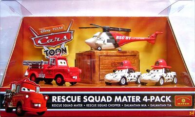 Rescue squad chopper cars toon pack de 4