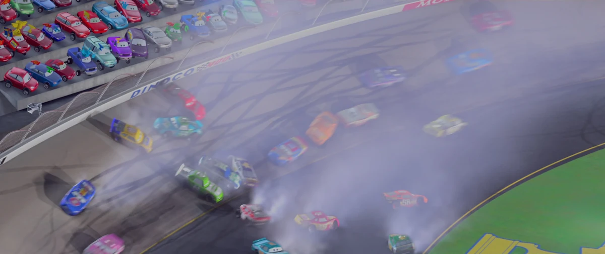 Dinoco 400 Crash Pixar Cars Wiki Fandom