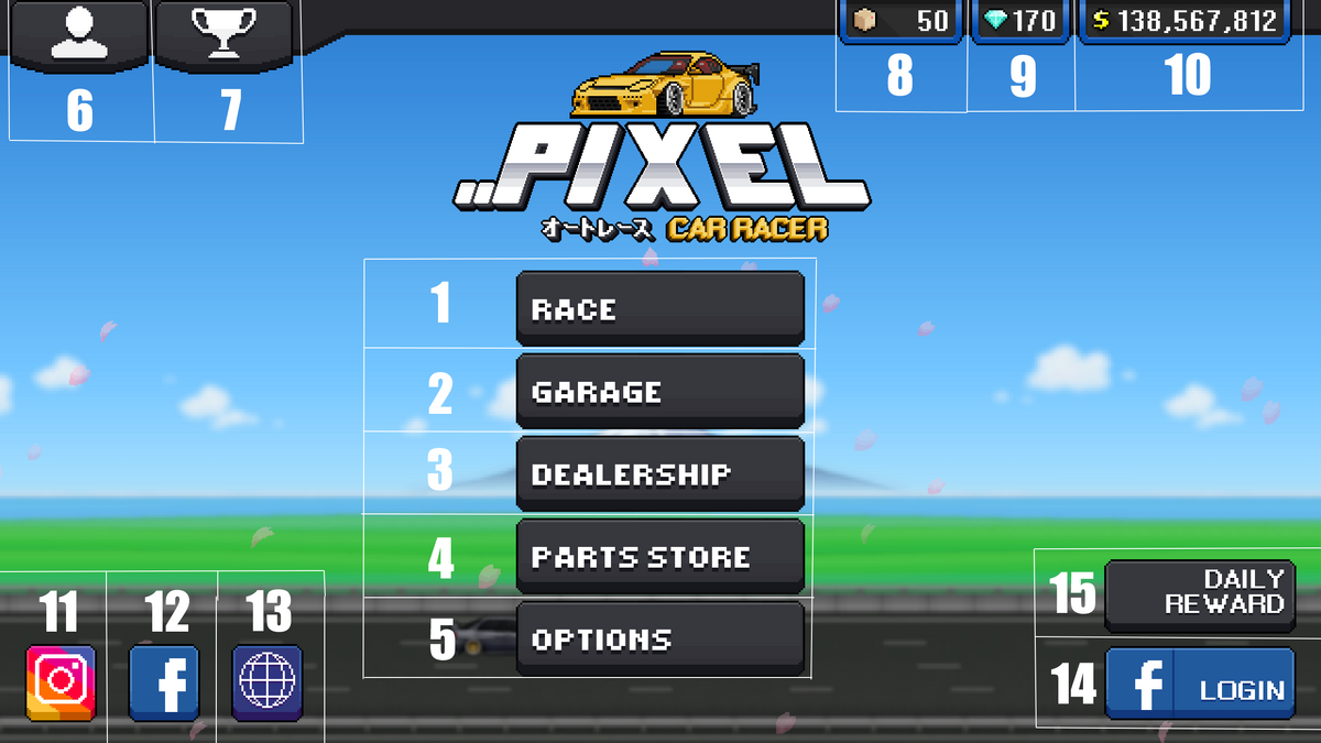 User interface Pixel Car Racer Wikia Fandom