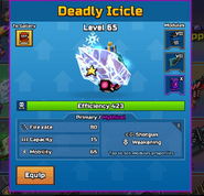 Deadly Icicle being viewed in the Armory
