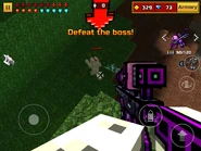 An overhead view of the boss.