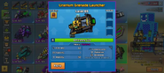 Uranium Grenade Launcher being viewed in the Armory