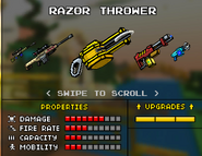 The original form of the Razor Thrower. It was replaced by the current Razor Thrower in the 8.3.0 update. It appeared as a regular and yellow razor thrower.