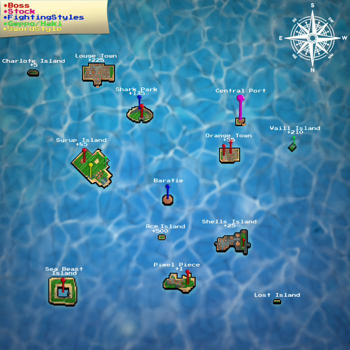 True Piece Map Roblox: All locations