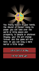 Endgame screen upon obtaining the AoY