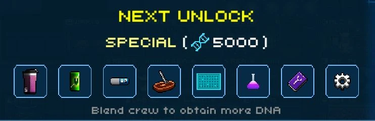 The next tier of Blender items and their cost will show up here.