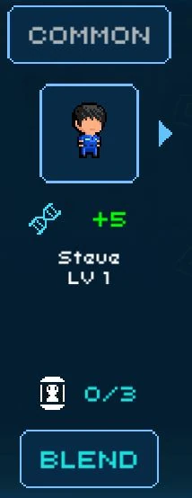 Rarity button cycles through Crew rarities; arrows cycle through Crew.