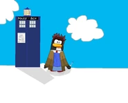 The Doctor with his TARDIS.
