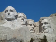 In Mount Rushmore, between Theodore Roosevelt and Abraham Lincoln