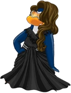 Lily in a dress.