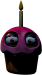 Uma pelúcia do cupcake de Toy Chica, desbloqueado após completar o desafio Cupcake Challenge, presente na Custom Night.