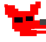 Cabeça de Foxy no minigame "Dê Presente, Dê Vida".