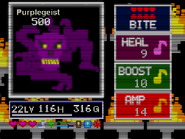A batalha contra Purplegeist.