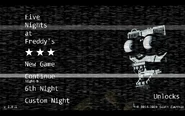 O menu nas versões móveis após a conclusão do modo Custom Night na nova atualização.
