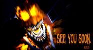 Sexto teaser da atualização de FNaF4. A imagem possui a frase em amarelo: "SEE YOU SOON." A data se refere ao Halloween.