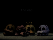 A cabeça de Freddy pode ser vista ao lado da cabeça de Foxy, de Chica e de Bonnie no Good Ending.