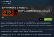 Scott surpreendendo a todos lançando Five Nights at Freddy's 2 antes da data prevista.