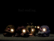 A cabeça de Freddy e as outras cabeças, no Bad Ending.