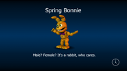 A tela de carregamento de Adventure Spring Bonnie.