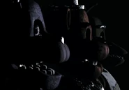 Freddy aparecendo entre Bonnie e Chica durante o trailer teaser de Five Nights at Freddy's 3.