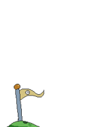 Level gate background decoration #2. Goal with a flag.