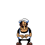 Sprite of Peppino standing straight forward with his eyes closed