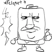 Unknown (44).png (42 KB) Joke art of Gerome teleporting while holding beer, a reference to the PTG class in the DOOM mod "Bring Your Own Class".