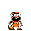 Alternate version of Mr. Orange's sprite with eyebrows, which McPig shared on the Pizza Tower Discord.