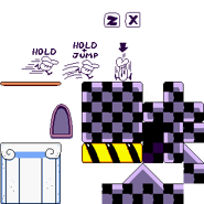 A tileset in this build. This version will exist until the Peter Griffin version of the build, where unused tutorial tips tiles were removed and the platform was made more detailed.