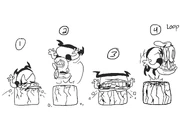 PizzaTowerBook 0013 Calque-54.png (382 KB) Early concepts of Peppino bodyslamming.