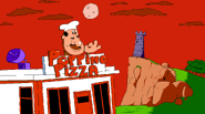 The restaurant seen in the games intro with The Pizza Tower behind it