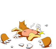 The Noise’s second technical difficulties pose, where he throws a tantrum over his destroyed skateboard.