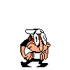 Peppino vomiting on the ground. This was used in the Early Test Build and GOLF demo, as an idle animation when Peppino has one slice of health left.