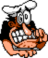 Peppino's Portrait in the Character Select screen for Antonball Deluxe.