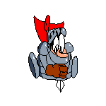 Knight Peppino performing a down thrust.