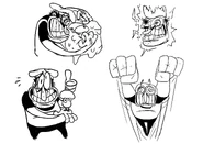 Peppino3.jpg (643 KB) More sketches of Peppino crushing a Cheeseslime, holding a mushroom Toppin, and performing a Super Jump. The artwork in the bottom-right corner later became the base art for Eruption Man, one of the 3 Chef Tasks for Bloodsauce Dungeon.