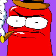 Toppinbot's portrait of Sausageman.