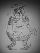 Concept art of Peppino's idle stance.