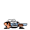 Spr shotgun duck.png (965 bytes) Shotgun Peppino crouching.