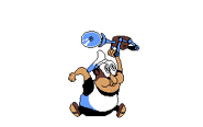 BIG Jump Pizzacutter.png (2 KB) Sprite of Peppino jumping while holding the buzzsaw over him